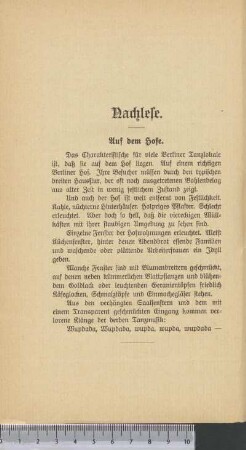 Nachlese