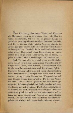 Ueber Tetanus traumaticus