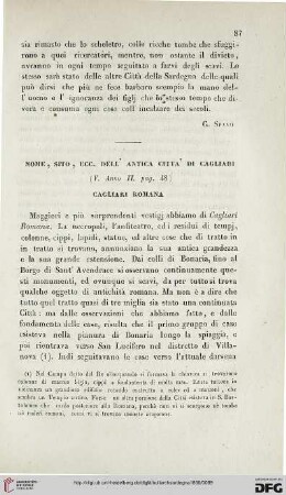 Nome, sito, ecc. dell'antica città di Cagliari, [3]