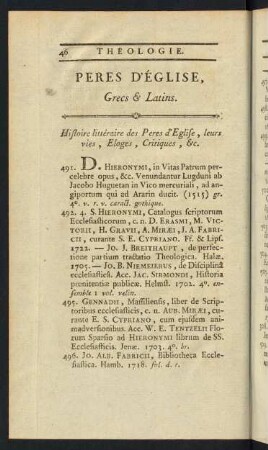 Peres D´Église, Grecs & Latins.