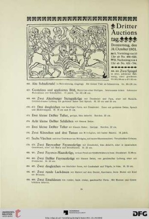 Dritter Auctionstag. Donnerstag, den 31. October 1901 (Nr. 464-794)