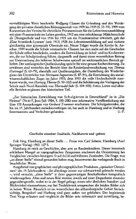 Verg, Erik :: Hamburg an dieser Stelle ..., Fotos von Carl Schütz : Hamburg, Springer, 1983