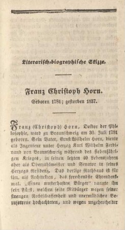 Literarisch-biographische Skizze