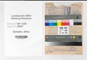 Entnazifizierung Alfred Schaefer , geb. 01.06.1905 (Spediteur)