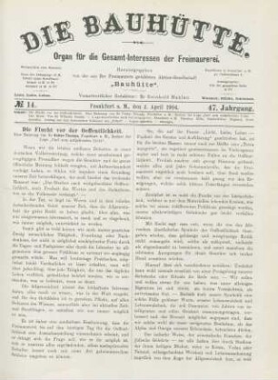 No. 14. Frankfurt a. M., den 2. April 1904. 47. Jahrgang.