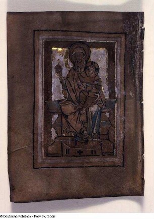 Maria mit dem Kinde, die Weltkugel in der Hand, Blatt 8v