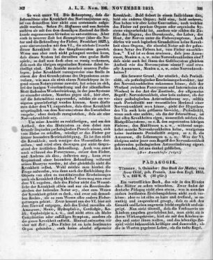 Child, A.: Das Buch der Mutter. Aus dem Engl. Tübingen: Osiander 1833