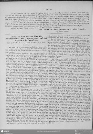 Auszug aus dem Berichte über die Preisbewerbung von Chronometern auf der Sternwarte in Neuenburg (Fortsetzung) : Bericht für das Jahr 1887, vom Direktor Dr. Hirsch