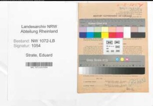 Entnazifizierung Eduard Strate , geb. 08.09.1898 (Lehrer)