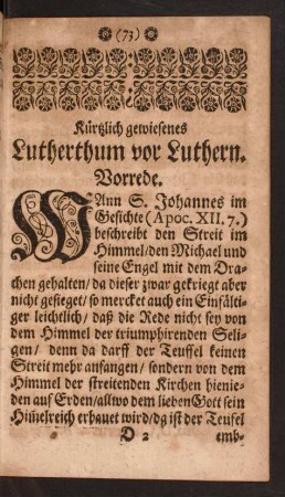 Kürtzlich gewiesenes Lutherthum vor Luthern.