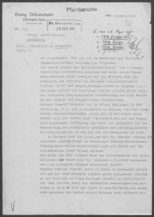 Eckenweiler mit Rüblingen, Goggenbach, Bauersbach, Stegmühle, Arnsdorf, Brachbach und Leipoldsweiler: Inspektionsbericht 1961