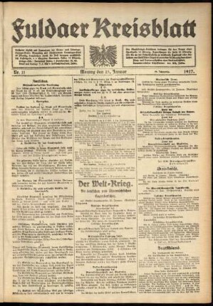 Ausgabe vom Montag, den 15. Januar 1917.