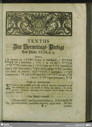 [Vormittags-Predigt. Psalm. XXXII, 8. 9]