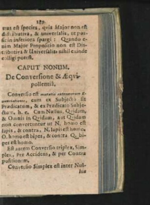 Caput Nonum. De Conversione & Aequipollentiae.