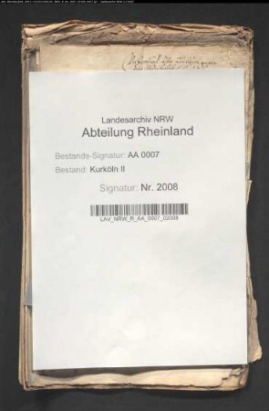 Beschreibung der Unterherrlichkeit Kendenich; Verzeichnis aller Hausleute und Güter