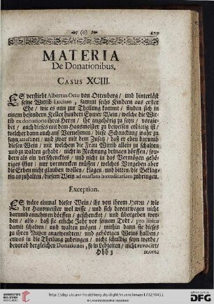 Materia de Donationibus