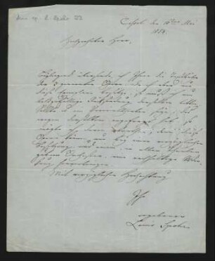 Brief an Unbekannt : 16.05.1854
