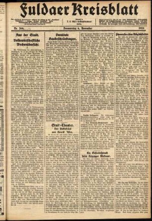 Ausgabe vom Donnerstag, den 06. November 1924.