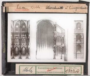 Laon: Kathedrale, Querschnitt und Längsschnitt