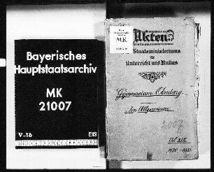 Amberg. Studienanstalt. In genere.