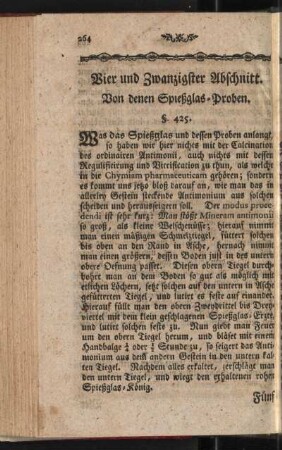 Vier und Zwanzigster Abschnitt. Von denen Spießglas-Proben
