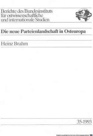 Die neue Parteienlandschaft in Osteuropa