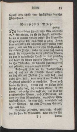Neunzehnter Brief