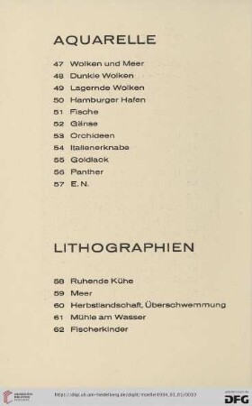 Lithographien (Nr. 58-62)