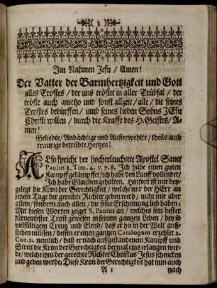 Textus; Exordium speciale.