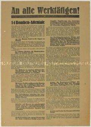 Großformatiges Flugblatt der KPD zu den Kommunalwahlen in Hamburg am 17. November 1932