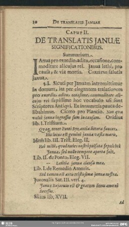 Caput II. De Translatis Januae Significationibus