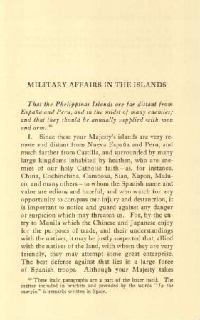 Military affairs in the islands