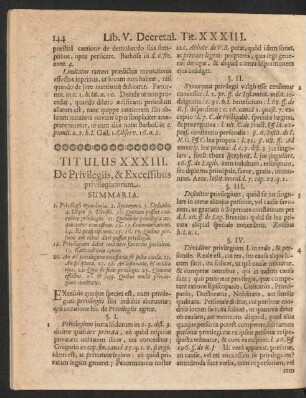 Titulus XXXIII. De Privlegiis, & Excessibus privilegiatorum