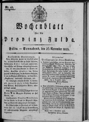 Nr. 48, Ausgabe vom 26. November 1825