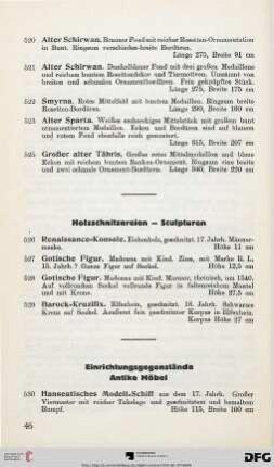 Holzschnitzereien – Sculpturen (Nr. 526-529)