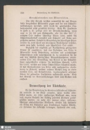 Verwerthung der Rückstände