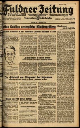 Ausgabe vom Montag, den 02. Februar 1942.