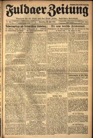 Ausgabe vom Samstag, den 18. Juli 1925.