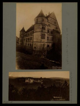 559 und 569, Hirrlingen. Wasserschloß, Westseite und Weitenburg. v. Rassler'sches Schlossgut.