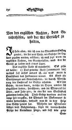 Von den englischen Rechten, den Gerichtshöfen, und der Art, Gericht zu halten