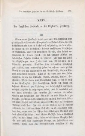359-371 Die kirchlichen Zustände in der Erzdiöcese Freiburg : III.