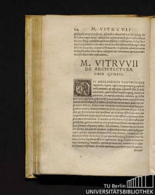 M. Vitruvii De Architectura, Liber Quintus.