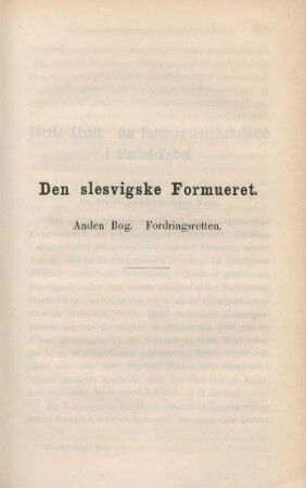 Anden Bog. Fordringsretten.