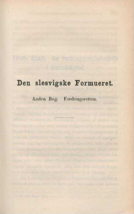 Anden Bog. Fordringsretten.