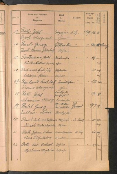 Standesamtsbuch der Stadt Aschaffenburg: Register Eheschließungen 1927 - 1929