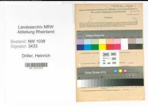 Entnazifizierung Heinrich Driller , geb. 05.12.1892 (Vertreter)