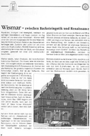 Wismar - zwischen Backsteingotik und Renaissance