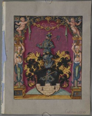 Ganzseitige Wappenminiatur aus einem Stammbuch - BSB Cod.icon. 518(10