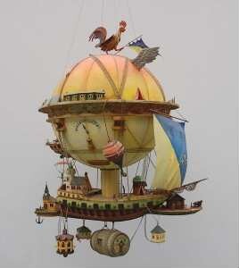 Modell des Luftschiffentwurfs "Minerva"
