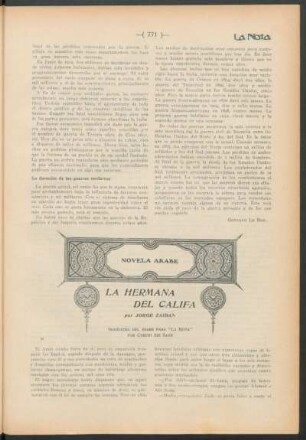 La hermana del califa : Novela árabe